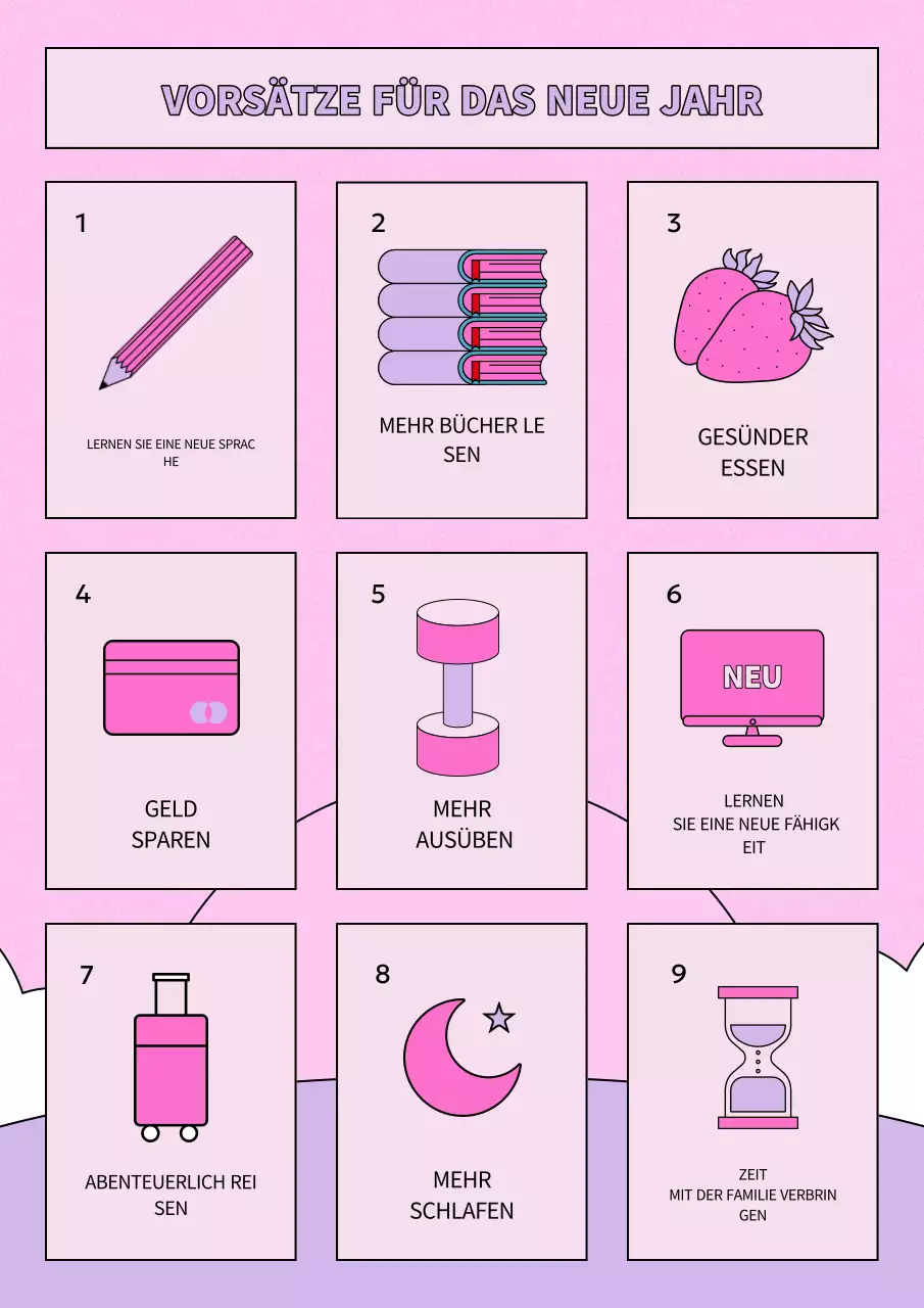 Rosa trendiger Planer für das neue Jahr