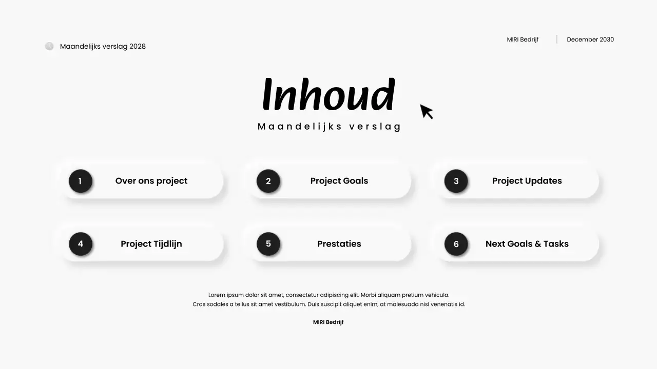 zwart-wit modern maandoverzicht