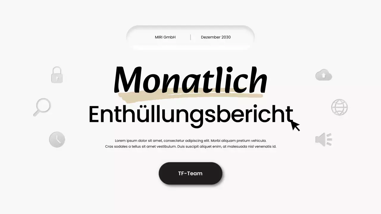 schwarz-weißer moderner Monatsbericht