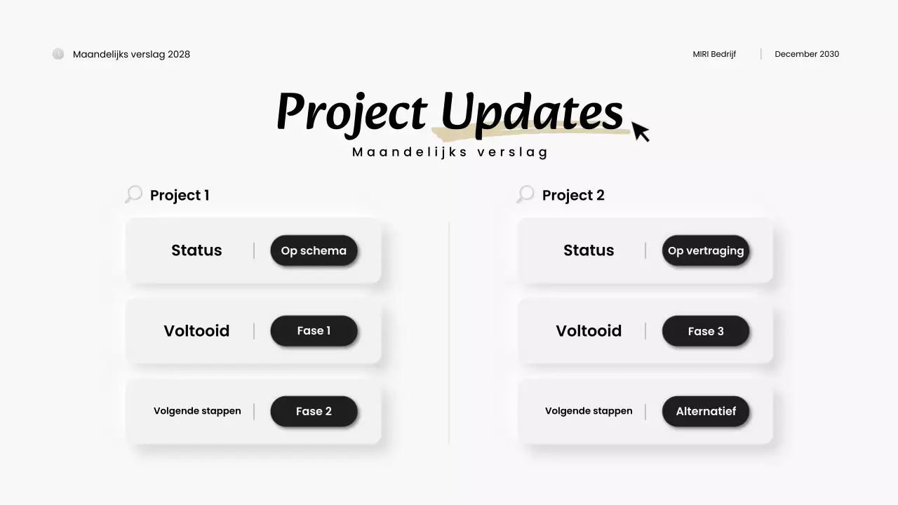 zwart-wit modern maandoverzicht