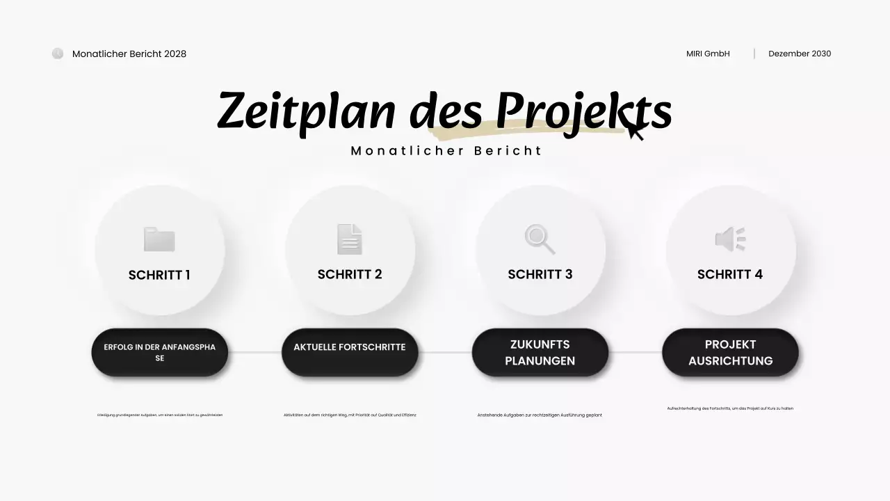 schwarz-weißer moderner Monatsbericht