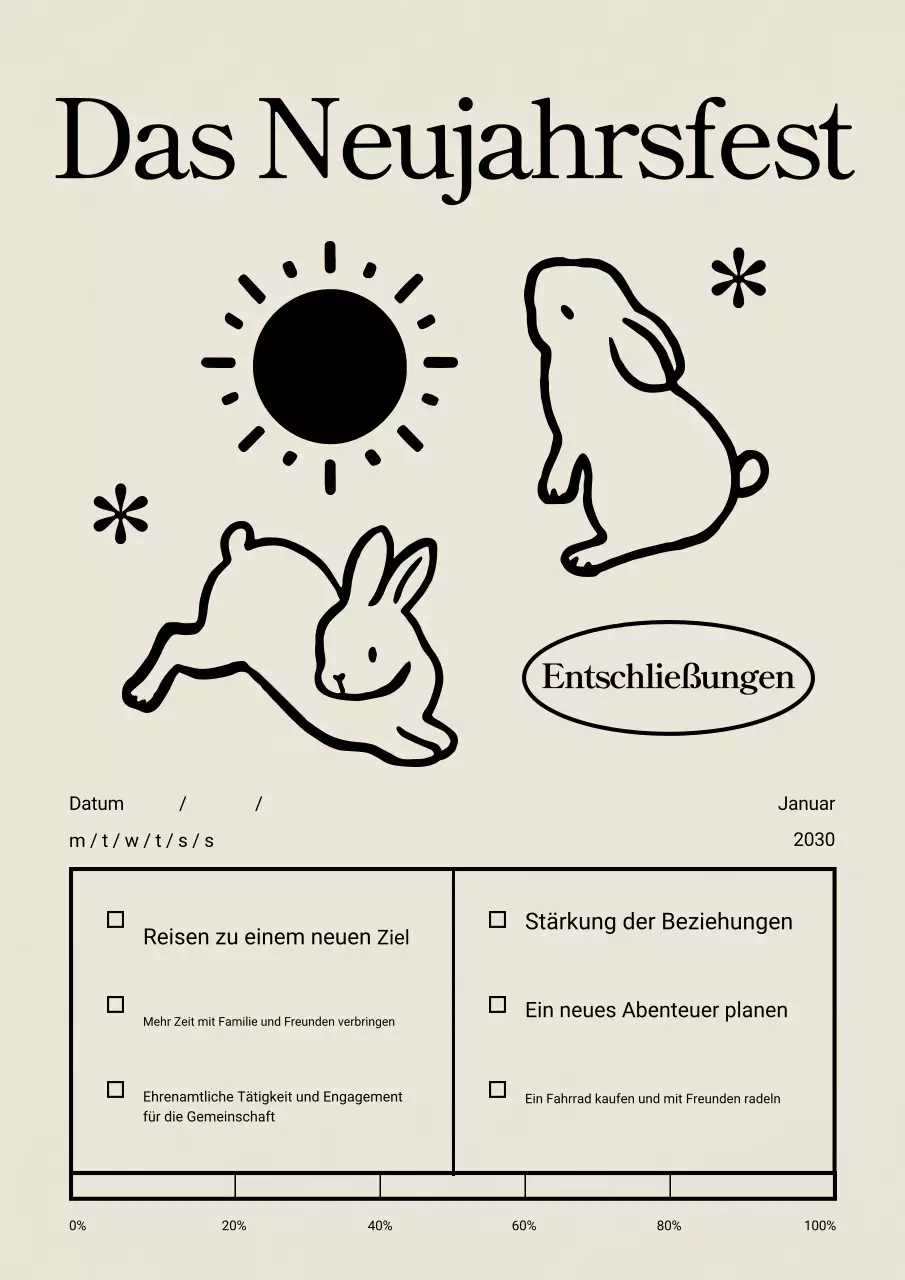 beige vintage neujahrsvorsatz planer