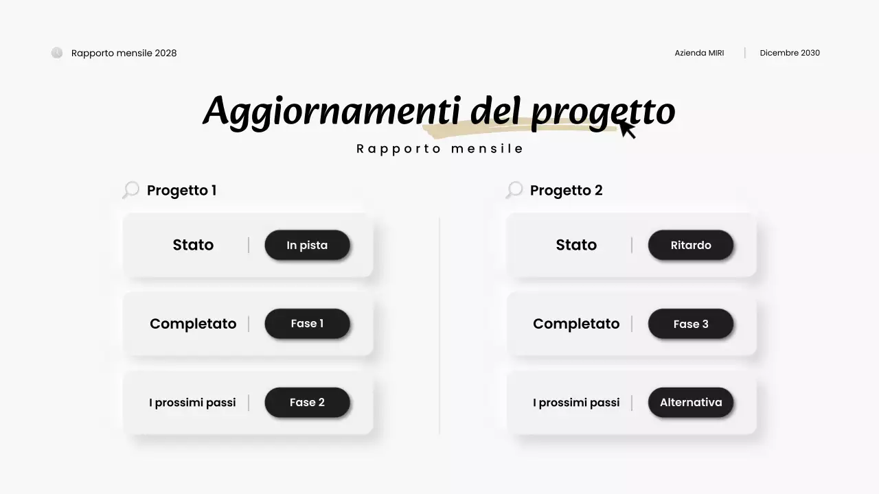 rapporto di revisione mensile moderno in bianco e nero