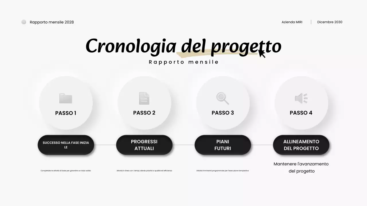 rapporto di revisione mensile moderno in bianco e nero