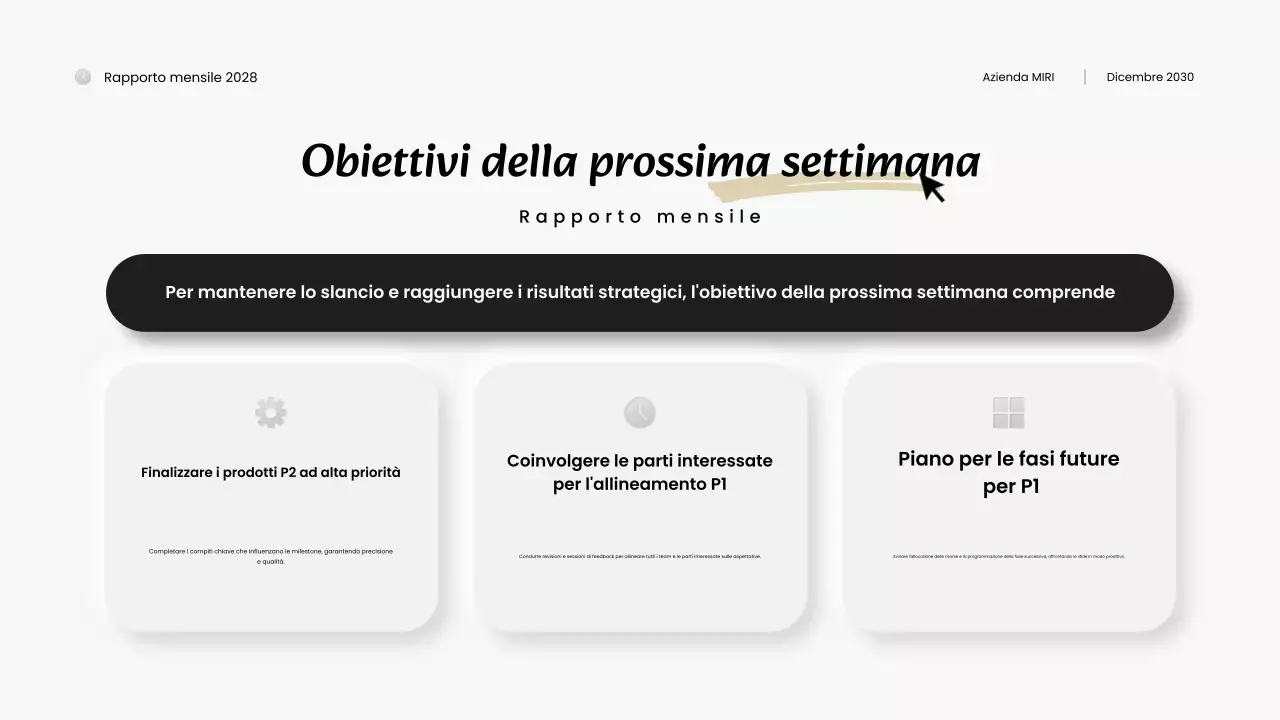 rapporto di revisione mensile moderno in bianco e nero