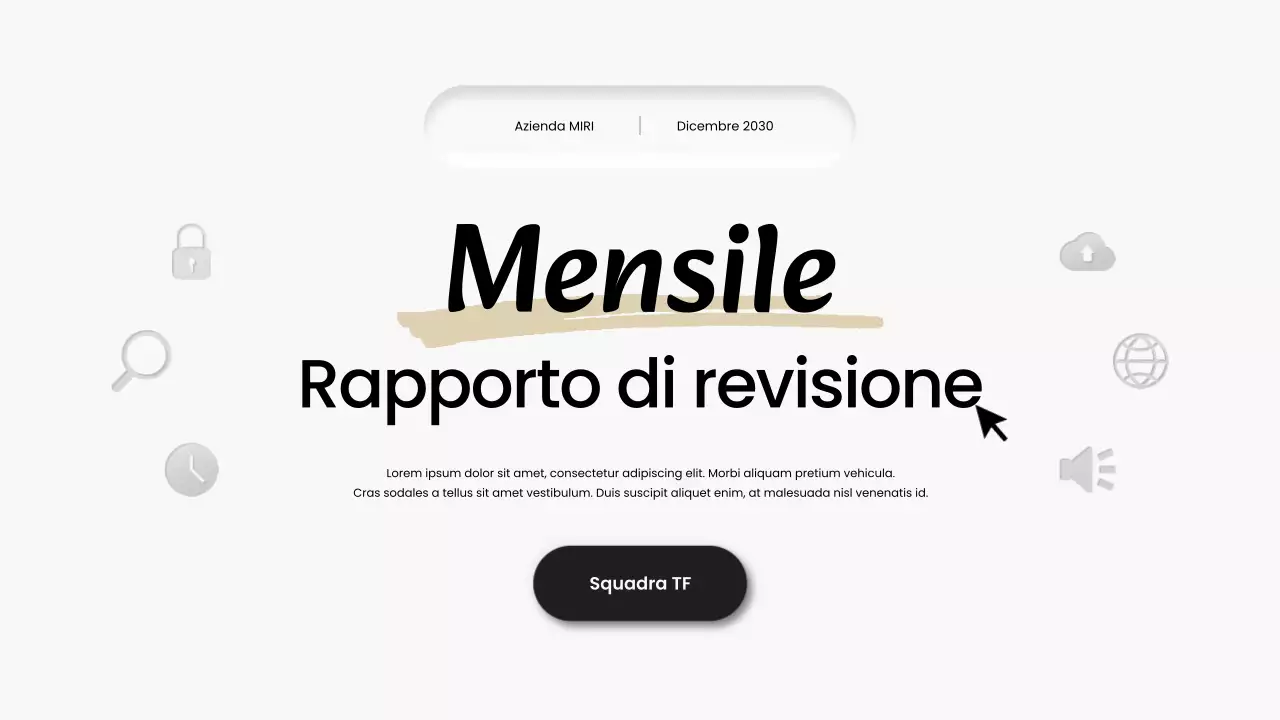 rapporto di revisione mensile moderno in bianco e nero
