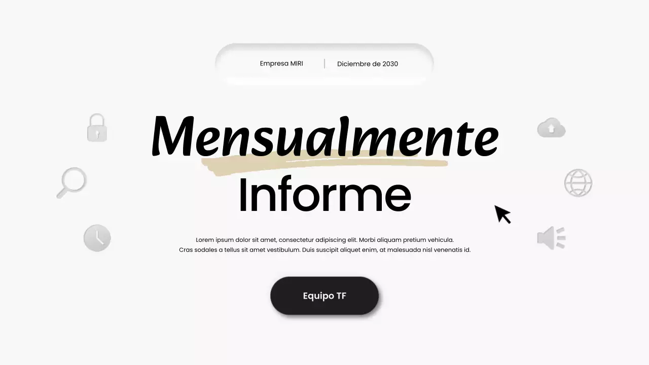 informe mensual moderno en blanco y negro