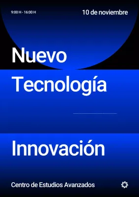 anuncio de la conferencia blue modern