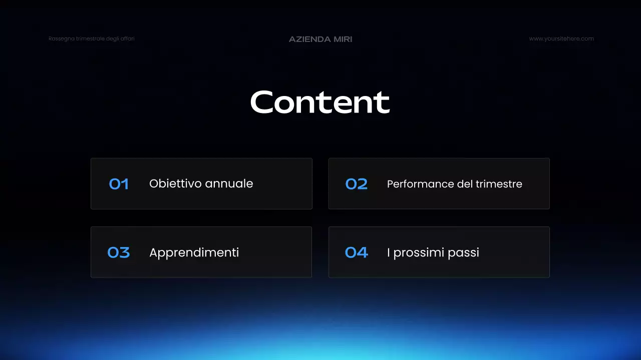 relazione aziendale moderna blu