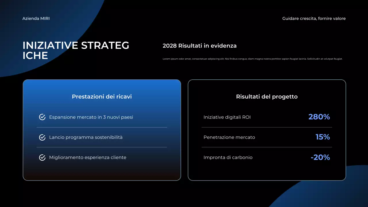 relazione aziendale moderna blu