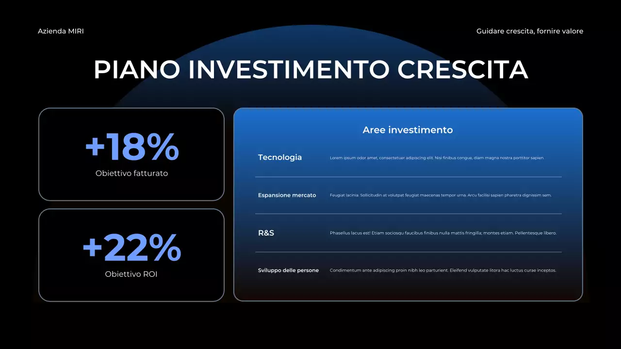 relazione aziendale moderna blu