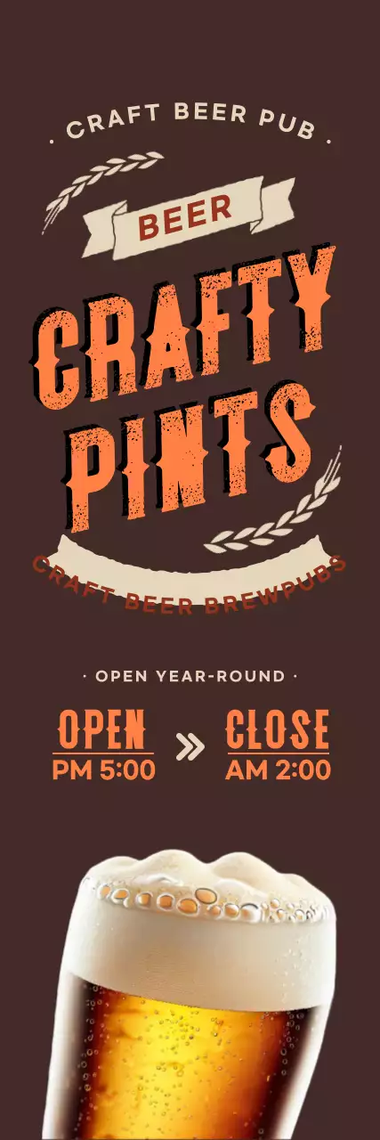 Brown vintage craft beer ad