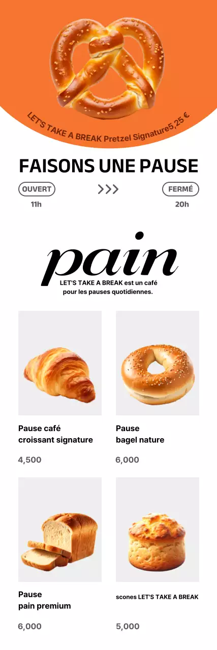 Publicité pour le café moderne orange