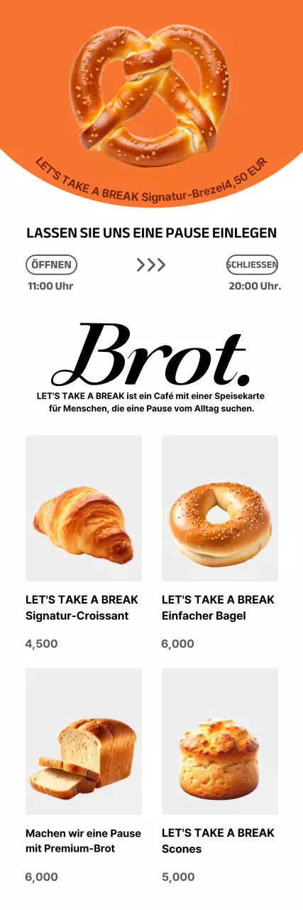 Orange moderne Kaffeewerbung