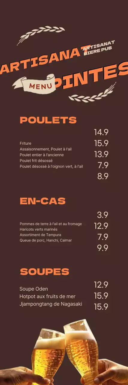 Publicité pour une bière artisanale brune