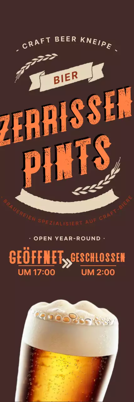 Brown Vintage Craft Beer Werbung