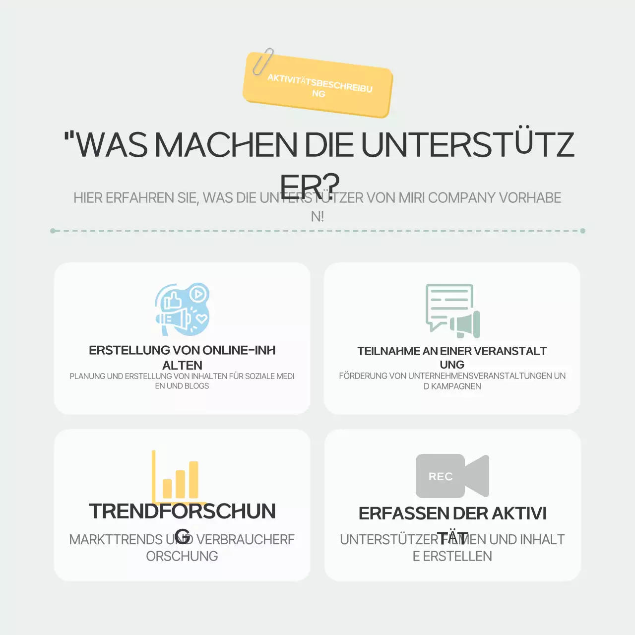 Förderung von Mint Neat Unterstützerwerbung