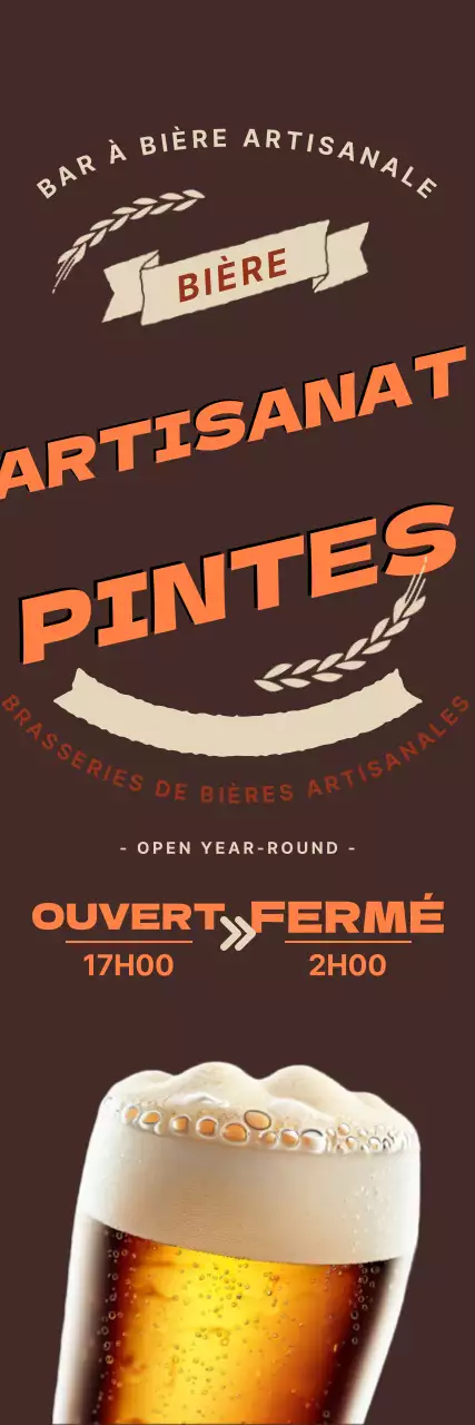 Publicité pour une bière artisanale brune