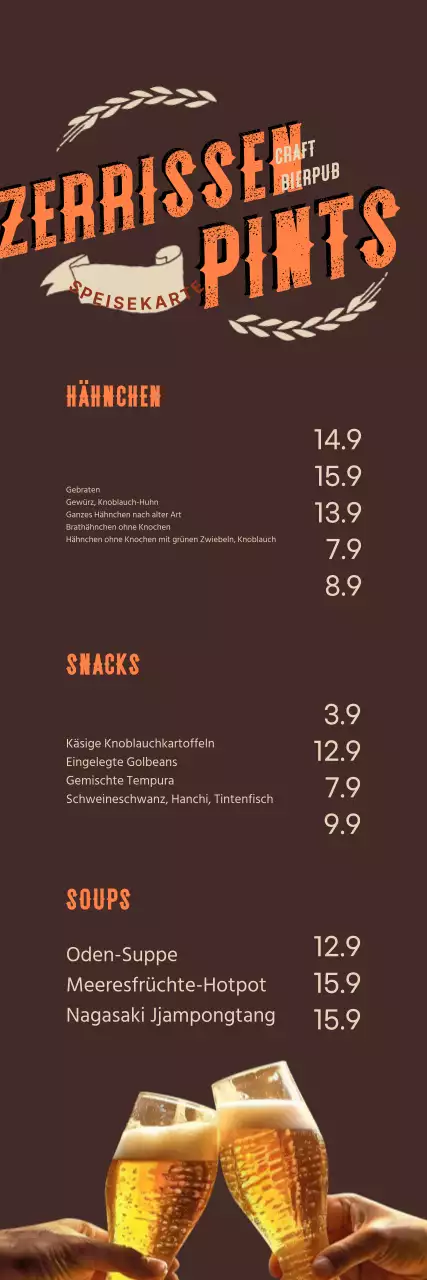 Brown Vintage Craft Beer Werbung