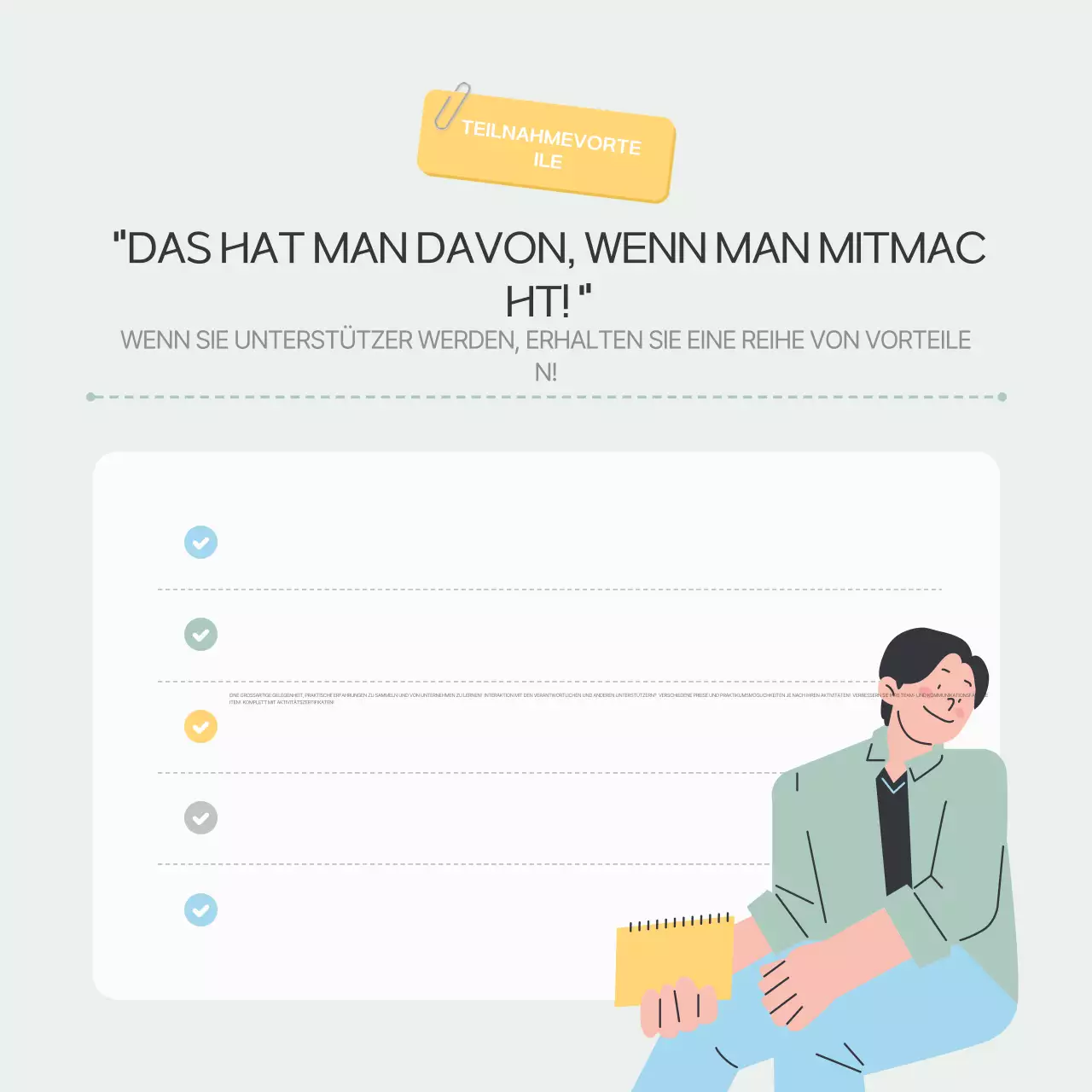 Förderung von Mint Neat Unterstützerwerbung