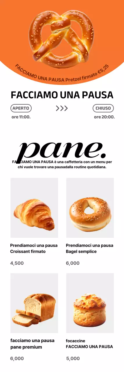 Pubblicità del caffè moderno arancione