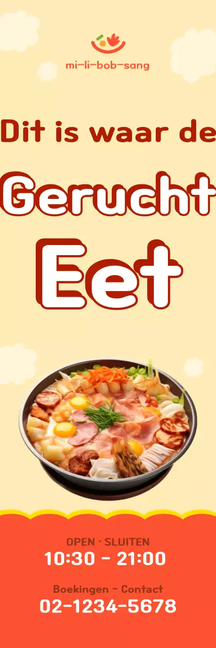 Oranje voedingsadvertentie