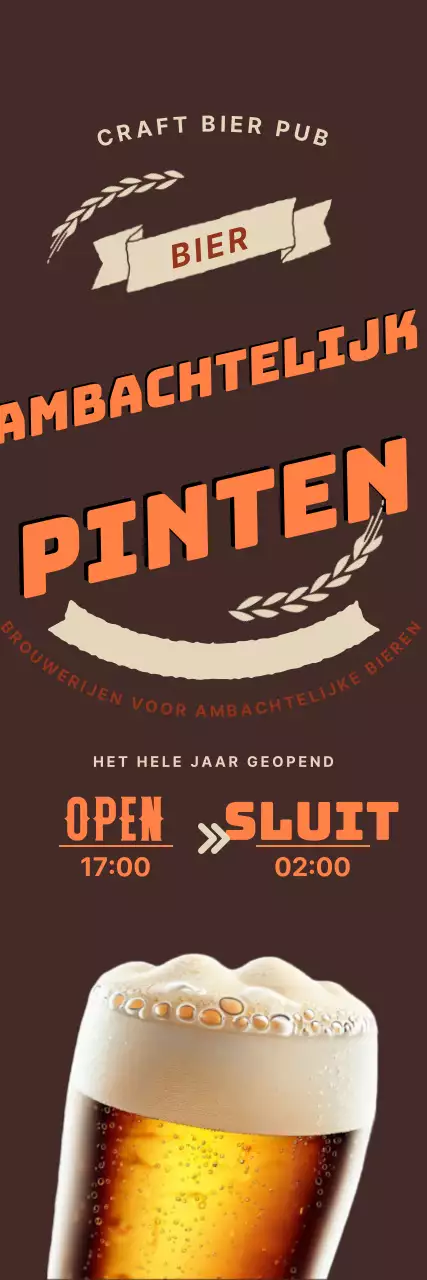 Bruin vintage ambachtelijk bier advertentie