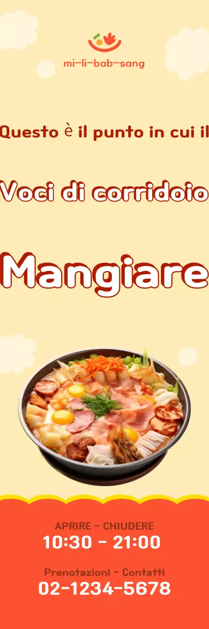 Pubblicità del cibo arancione pulito