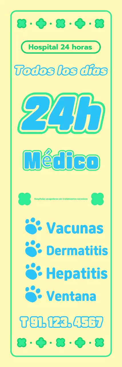 Promocione su clínica veterinaria amarilla