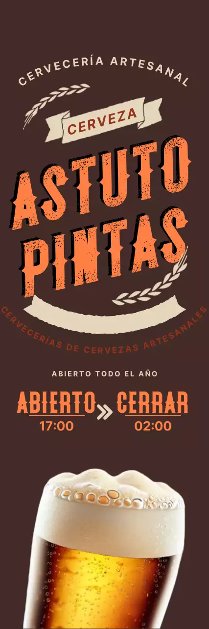 Anuncio vintage de cerveza artesana marrón