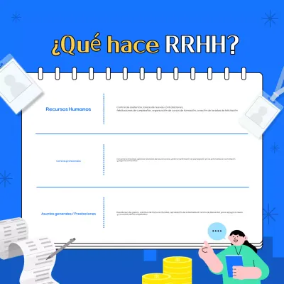 Información sencilla, azul y amarilla sobre recursos humanos