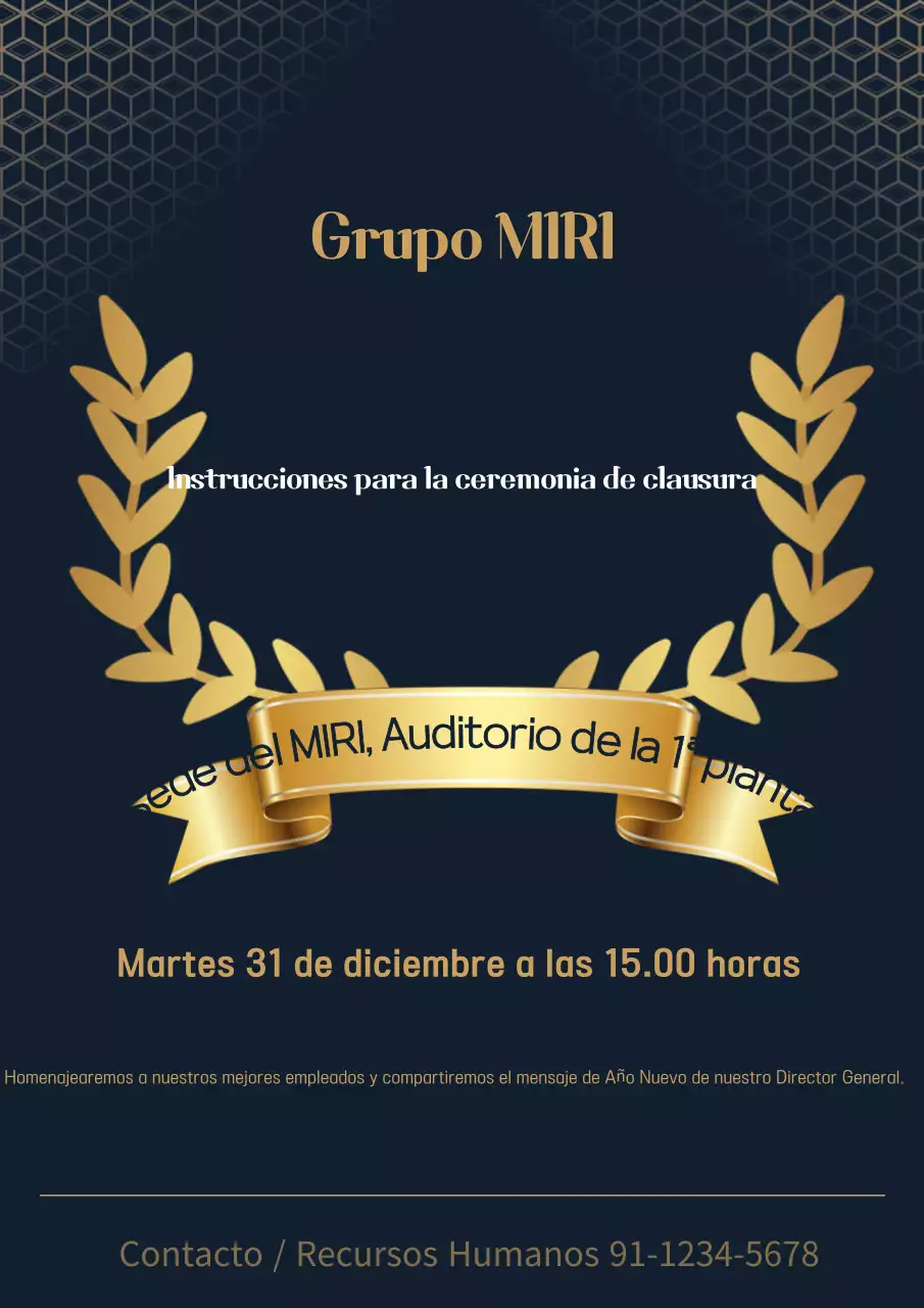 Promueva un anuncio de cierre con clase en negro y dorado