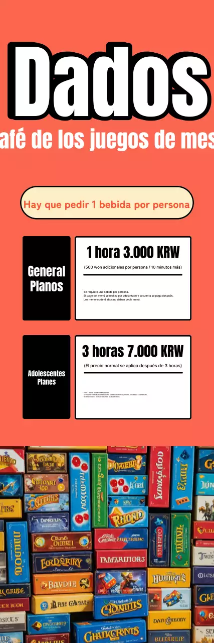 Anuncio azul claro de cafetería de juegos de mesa retro