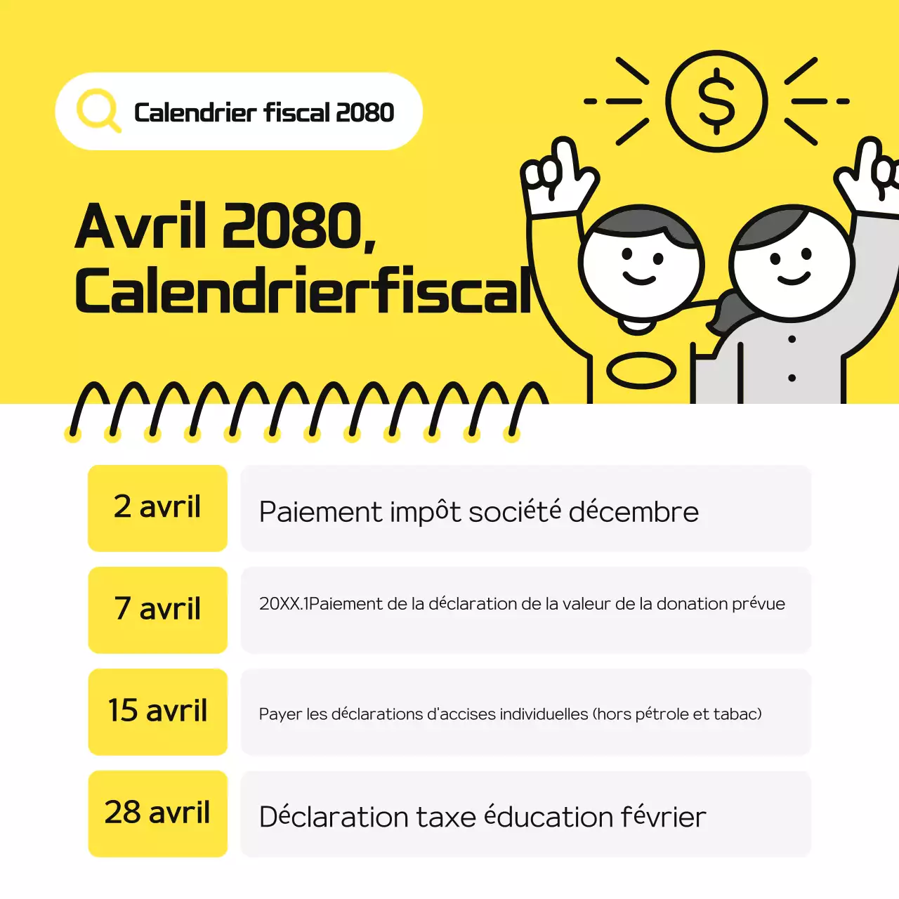 Yellow Simple Tax Schedule Guide