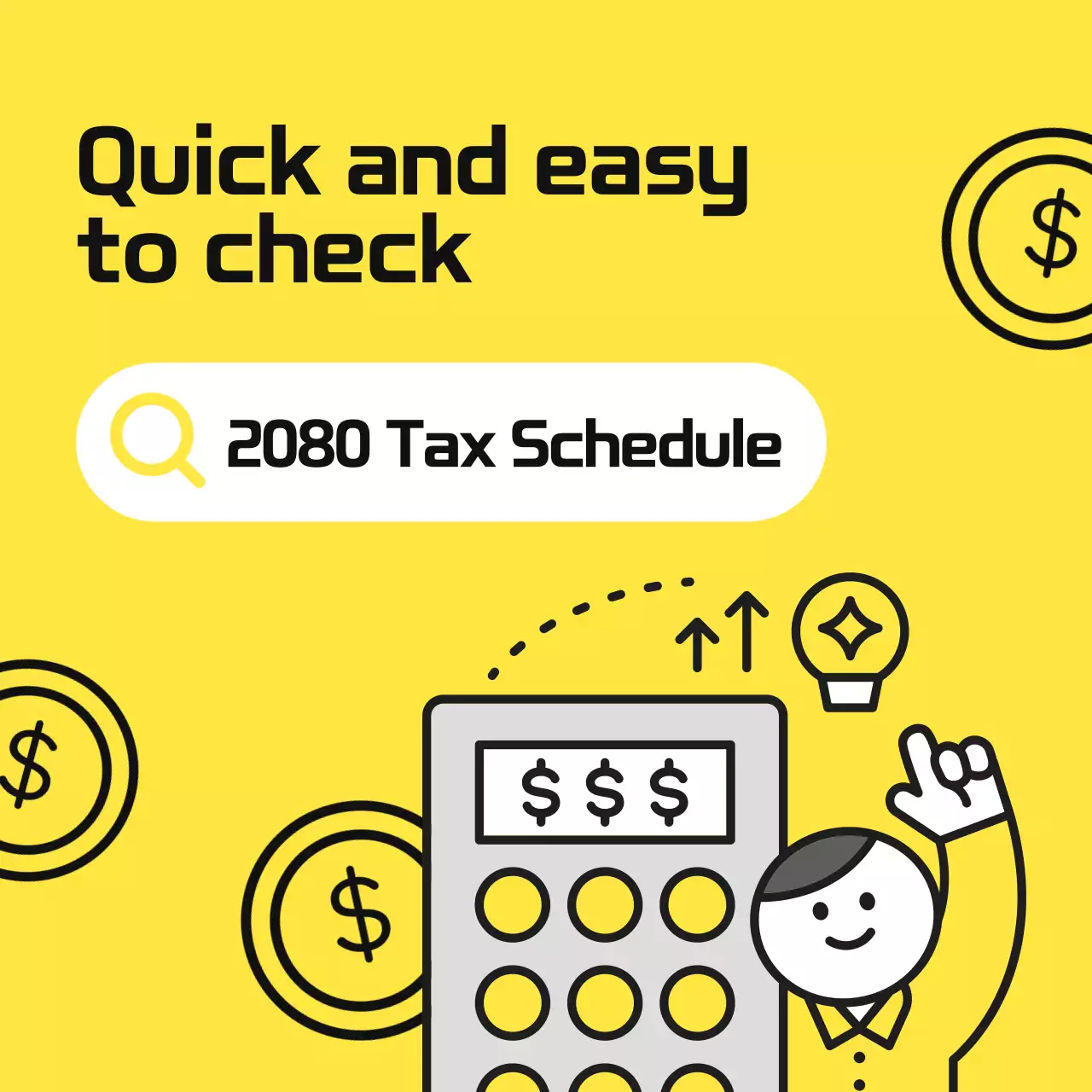 Yellow Minimal Tax Schedule Announcement Instagram Carousel