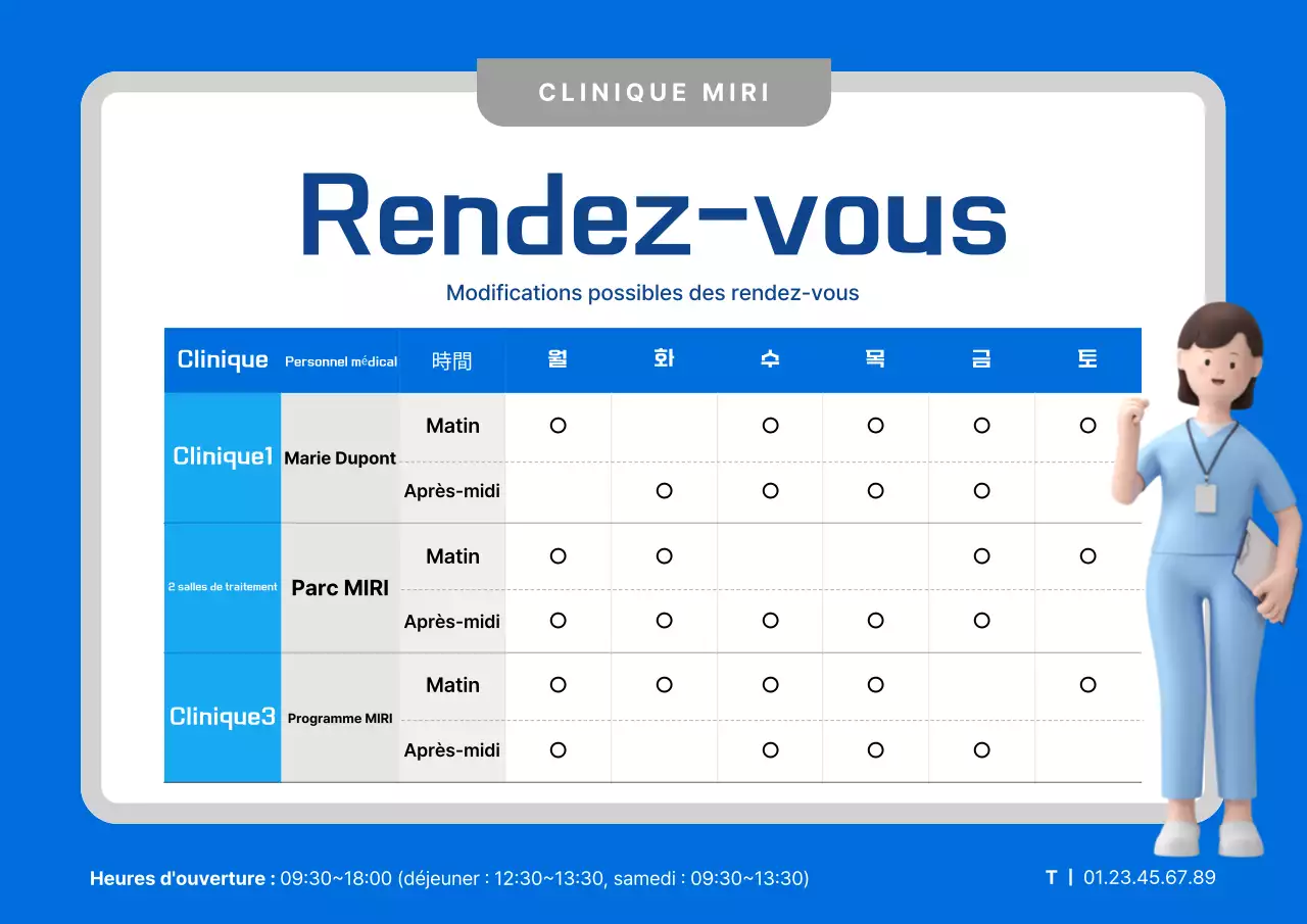 Annonce de rendez-vous avec une simple illustration 3D d'une couleur bleue