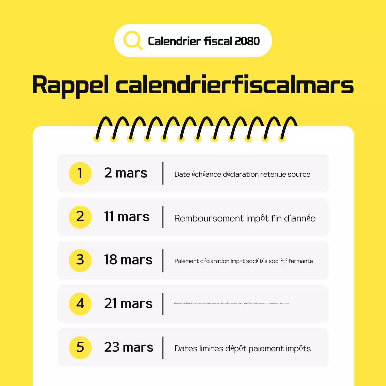 Yellow Simple Tax Schedule Guide