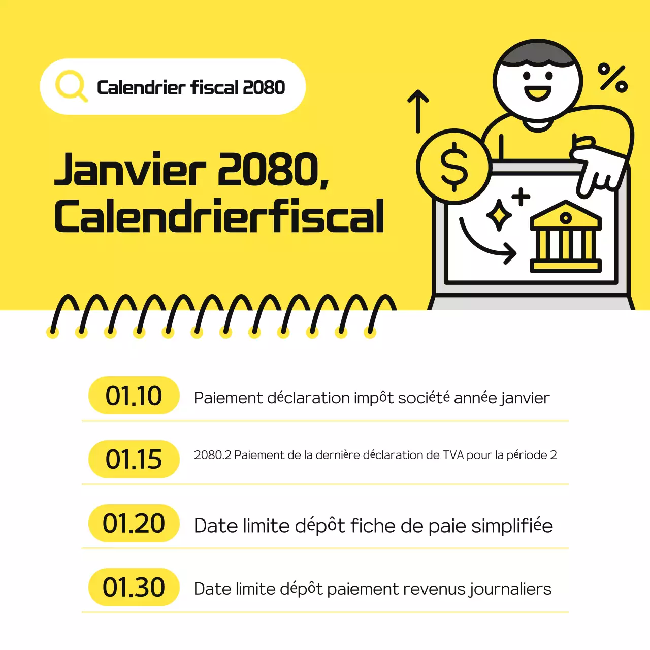 Yellow Simple Tax Schedule Guide