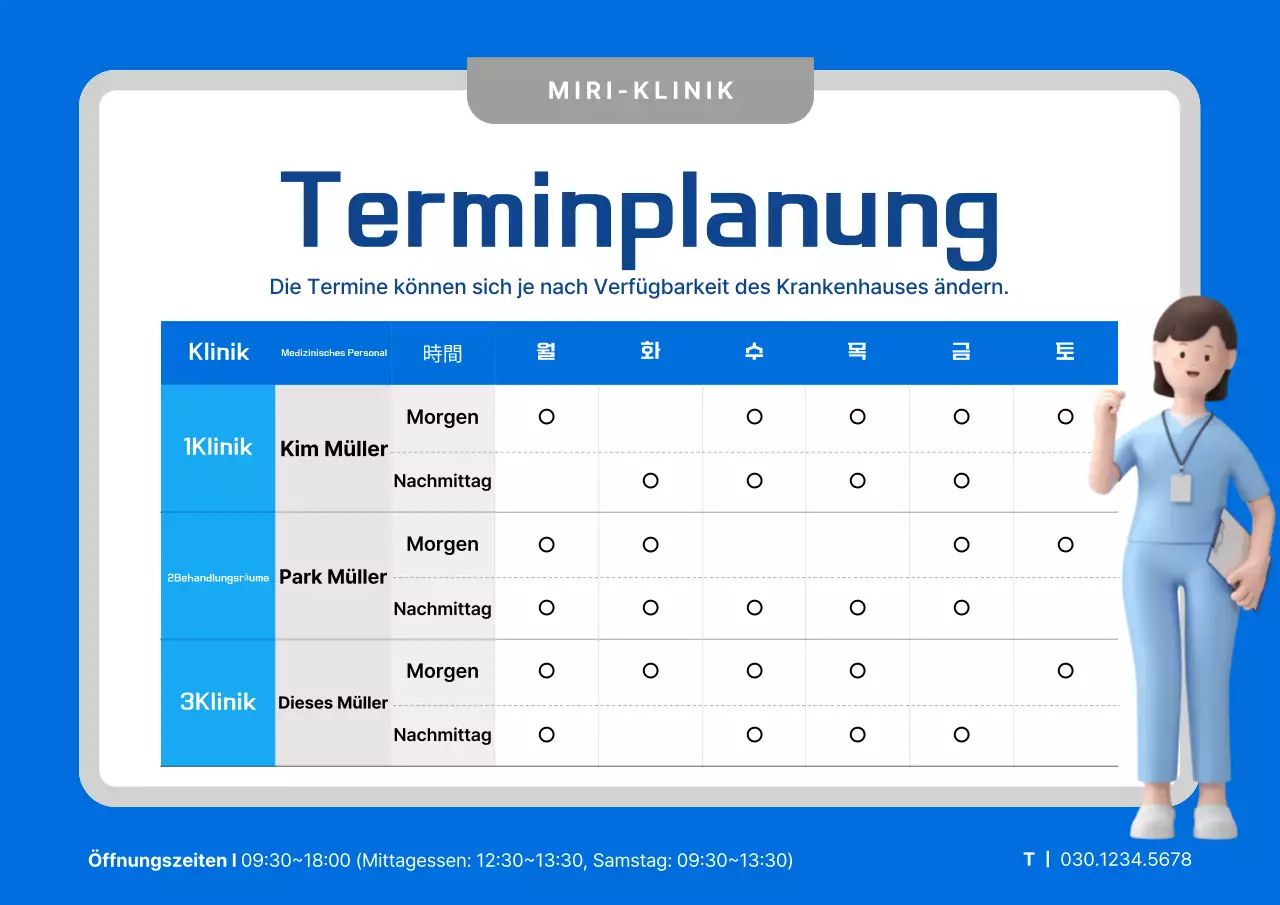 Terminankündigung mit einer einfachen 3D-Illustration einer blauen Farbe
