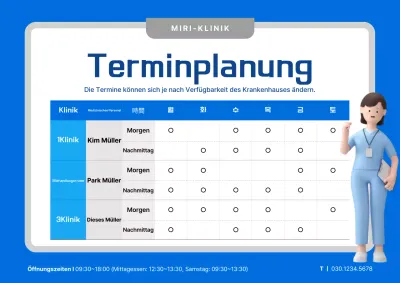 Terminankündigung mit einer einfachen 3D-Illustration einer blauen Farbe