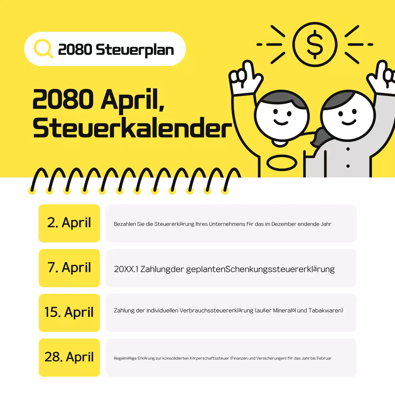 Yellow Simple Tax Schedule Leitfaden