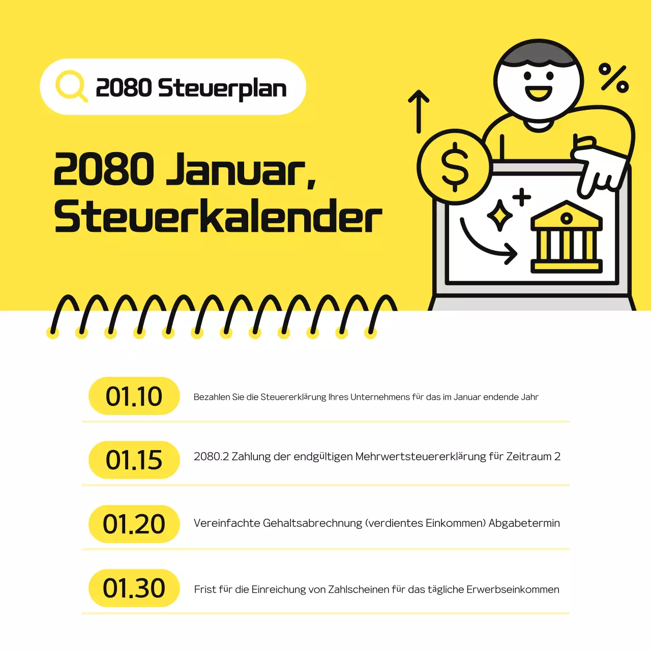 Yellow Simple Tax Schedule Leitfaden