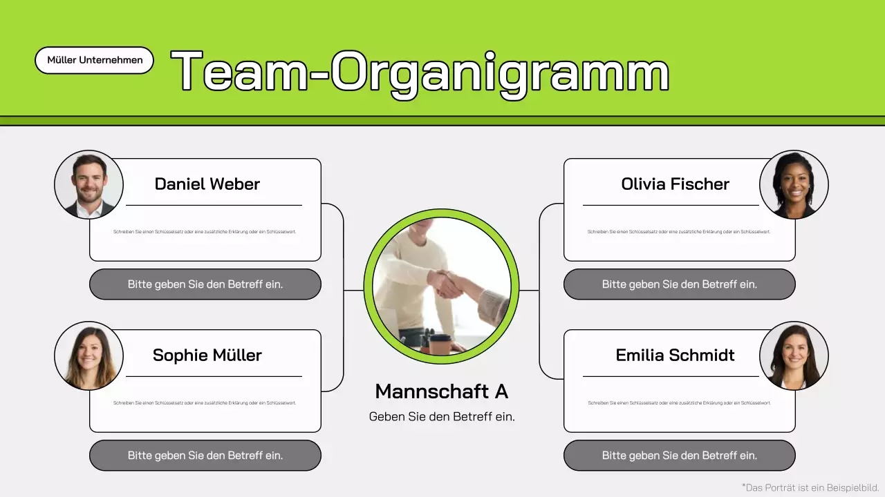 grünes modernes Teamorganisationsplan-Layout
