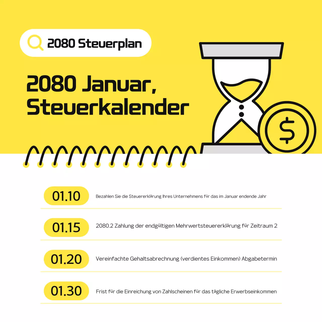 Yellow Simple Tax Schedule Leitfaden