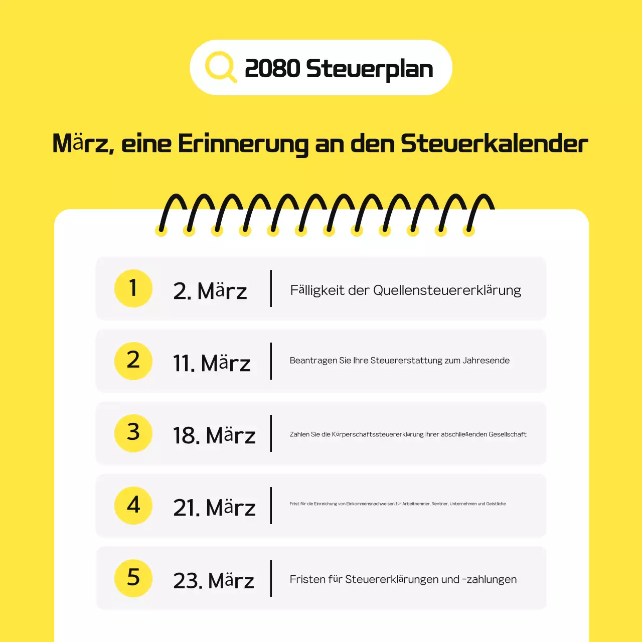 Yellow Simple Tax Schedule Leitfaden