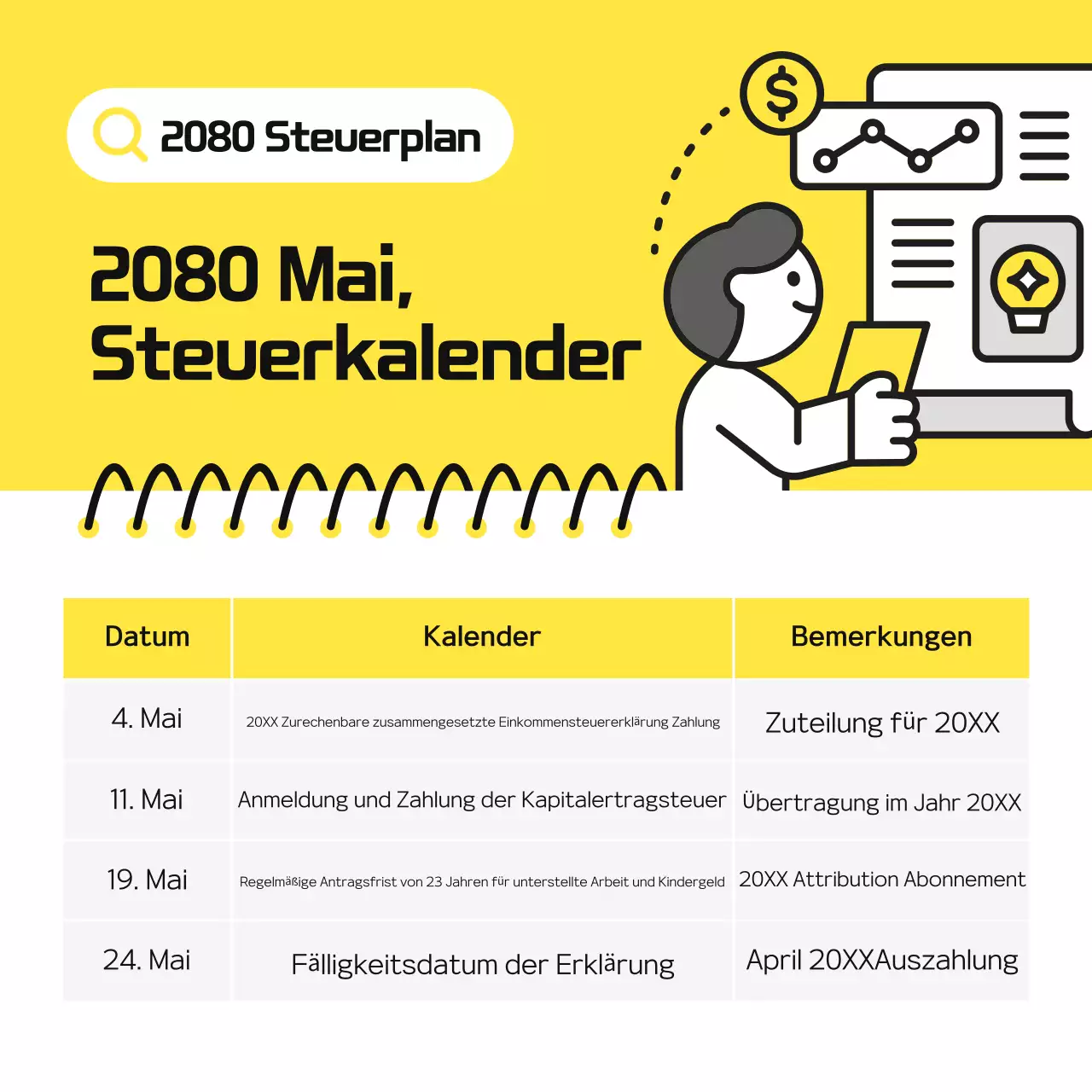 Yellow Simple Tax Schedule Leitfaden