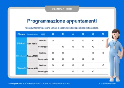 Annuncio di appuntamento con una semplice illustrazione 3D di colore blu