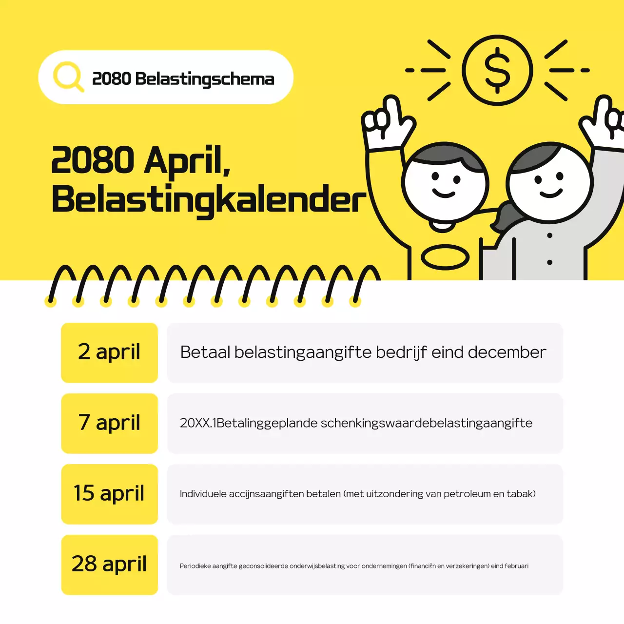 Gele eenvoudige gids voor belastingschema's