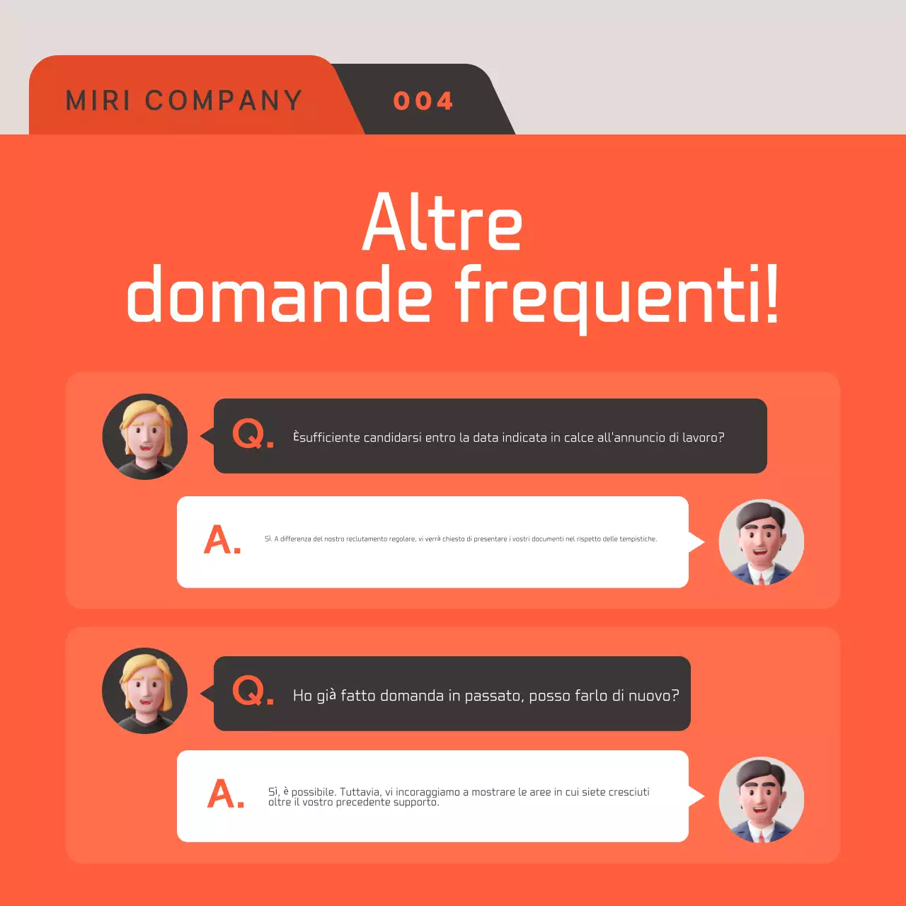 Reclutamento moderno arancione