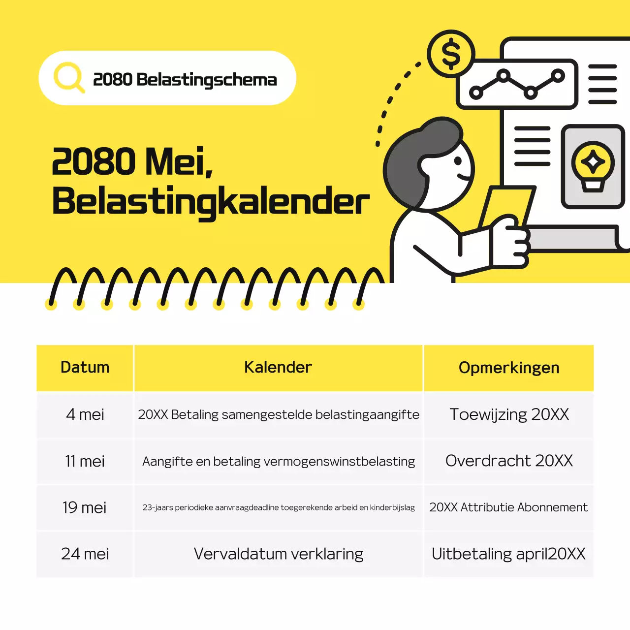 Gele eenvoudige gids voor belastingschema's